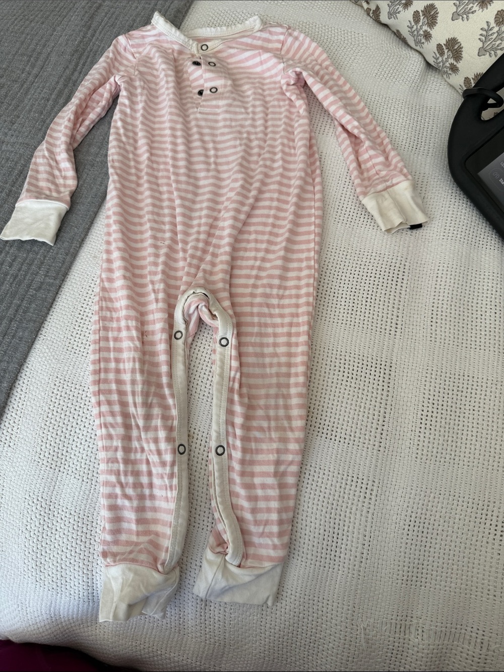 Toddler Pink Stripe Footed One-Piece Pajama